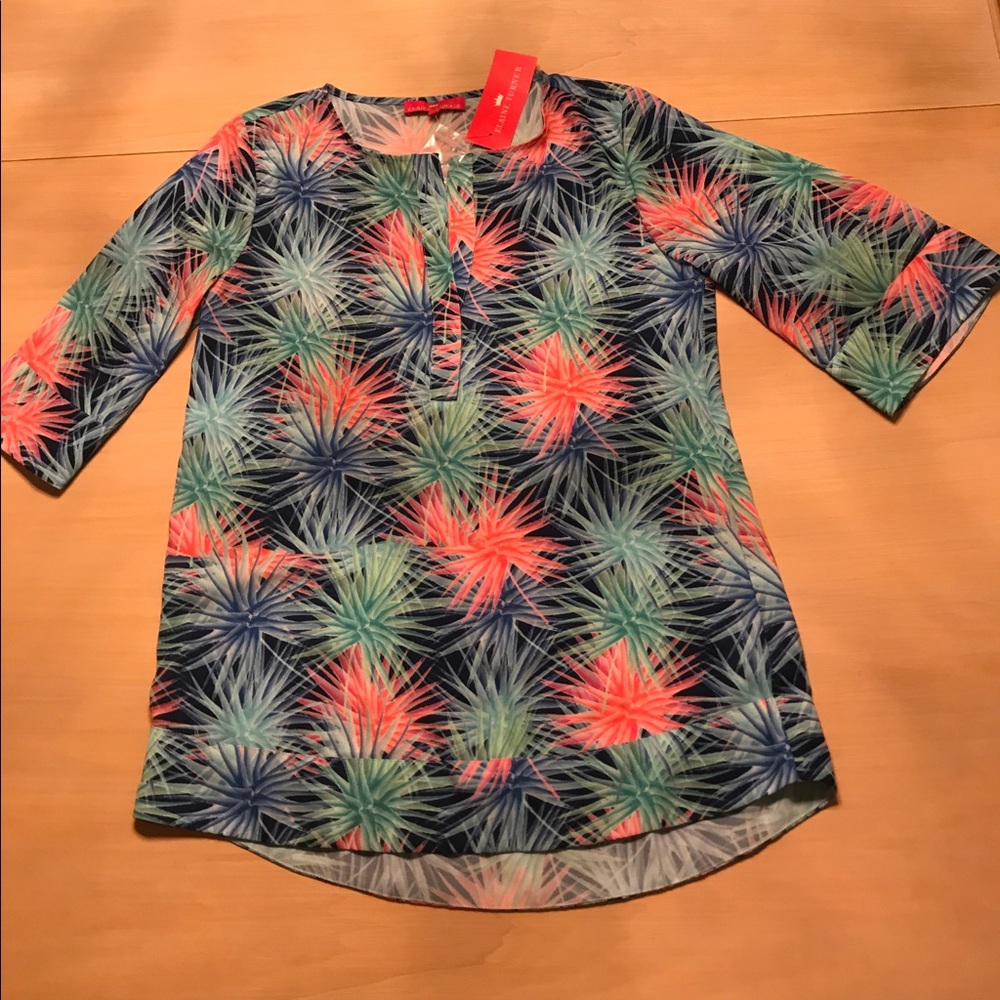 Elaine Turner (NWT) Tamara Palm print tunic XS